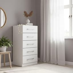 Comoda 5 cajones 91x46x35blanco blanco rb05