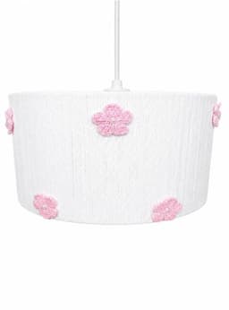 Lampara Infantil Colgante - Linea Crochet Flores Rosadas