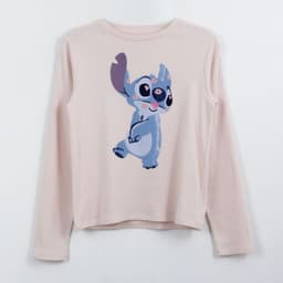 Polera Manga Larga Nina Kisses Lilo & Stitch Rosado Rosa 12