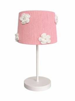 Lampara Infantil Mesa - Linea Crochet Flor Blanca