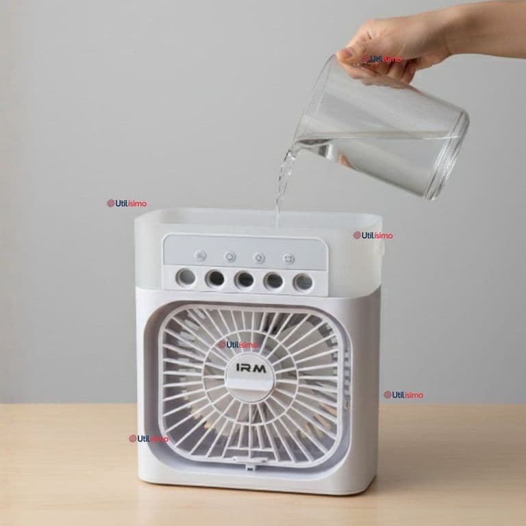 Climatizador Portatil Frio 4 en 1 Ventilador Humificador Enfriador Lampara LED 220v USB
