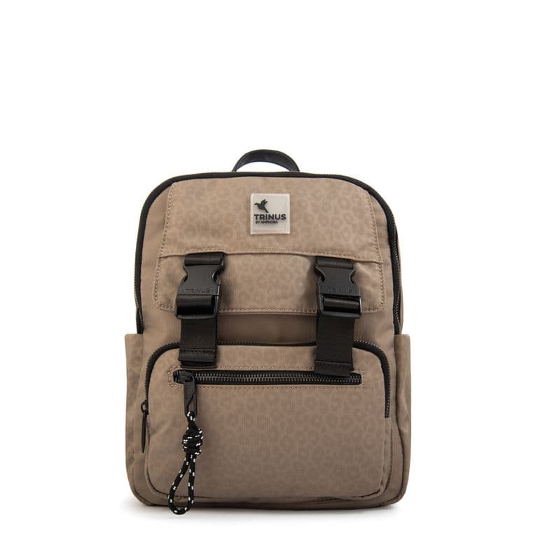 Mochila college mediana taupe Marron TALLA UNICA