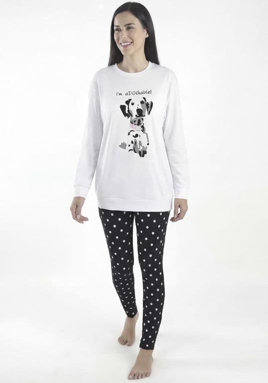 Pijama de mujer Algodon 601609M-BLA Blanco S