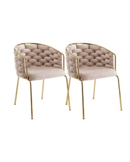 Pack 2 Sitiales Arthur Terciopelo Gold Beige