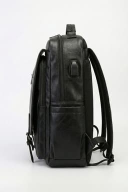 Mochila Urbana Unisex Ecocuero Vintage Puerto Usb Ares Negro TALLA UNICA