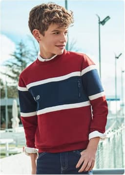 1 Sudadera bloques color Rojo 10 ANOS