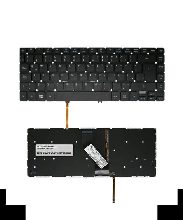 TECLADO V5-473 RETRO FLEJUNTAS ESPANOL NEGRO