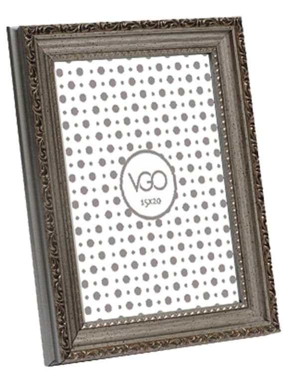 Marco plastico antique brilloso Plateado 20x25 cm Plateado