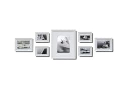 Marco Set 7 unidades madera 4 10x15 - 2 13x18 - 1 24x30 Blanco