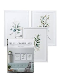 Marco Set 3 unidades madera 3 30x40 Blanco