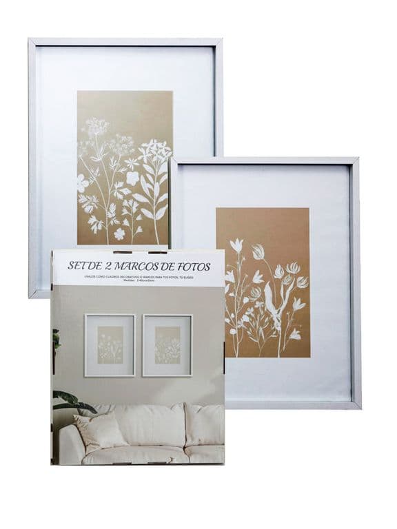 Marco Set 2 unidades madera 2 40x50 Blanco