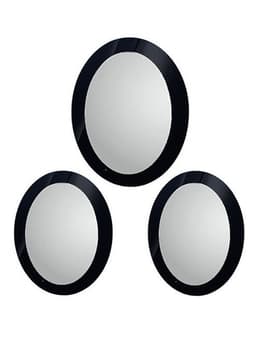 Espejo decorativo negro para colgar en Set de 3 ovalados