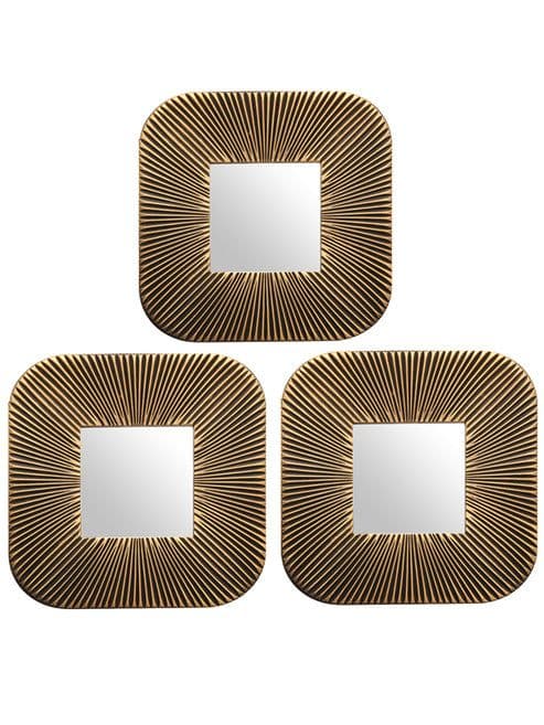 Espejo decorativo para colgar en Set de 3 cuadrados 25 cm