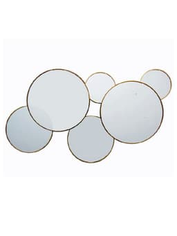 Espejo 55x32 cm decorativo 6 circulos Dorado