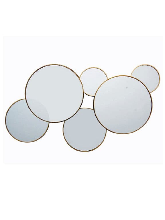 Espejo 55x32 cm decorativo 6 circulos Dorado