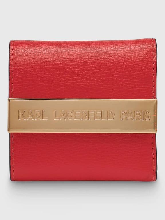 Billetera plegable con detalle metalico Rojo Rojo TALLA UNICA