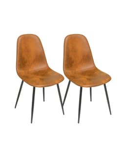 Pack 2 Sillas de Comedor Gamuza Black Murcia Caramelo