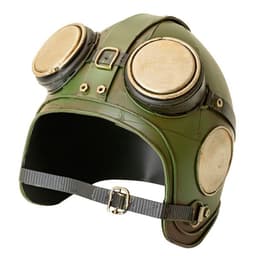 Adorno metal casco 15x15x14 cm. Verde