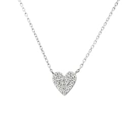 Collar Plata 925 Corazon Microcircon Plateado TALLA UNICA