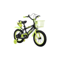 Bicicleta Aro 14 Con Cesta, Ruedas Luces Y Botellon De Agua Verde S