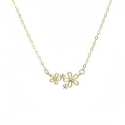 Collar Plata 925 Flor Bri X2 Dorado TALLA UNICA