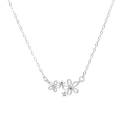 Collar Plata 925 Flor Bri X2 Plateado TALLA UNICA