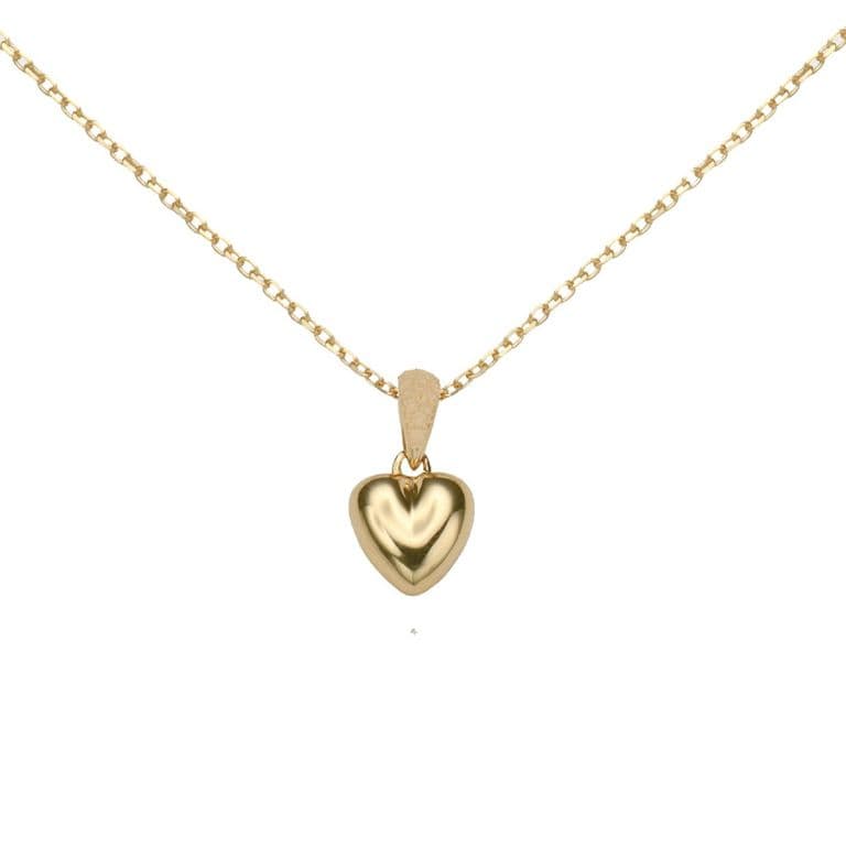 Collar Plata 925 Corazon Liso Dorado TALLA UNICA