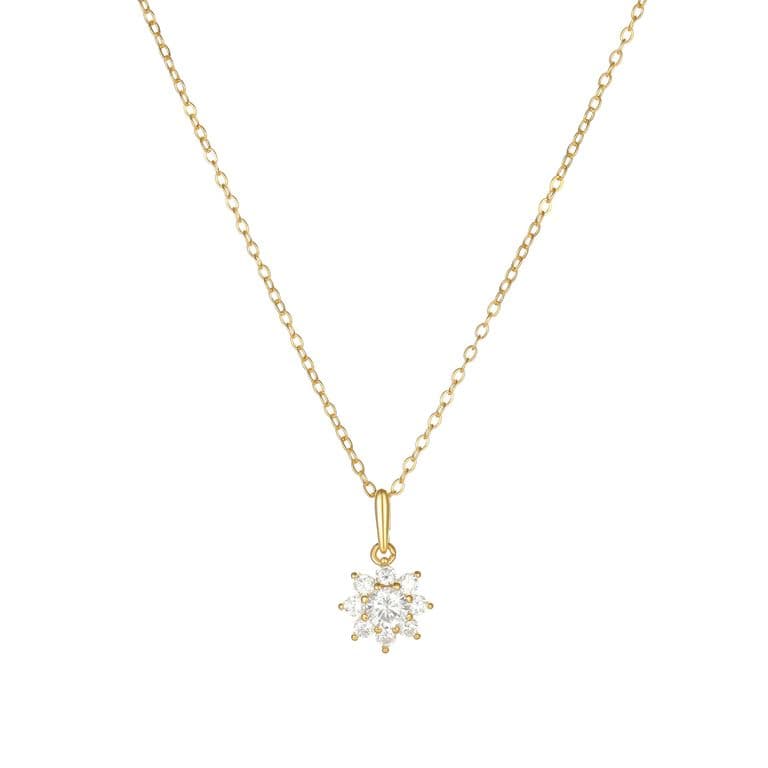 Collar Plata 925 Roseta Dorado TALLA UNICA