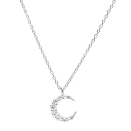 Collar Plata 925 Luna Brillitos Plateado TALLA UNICA