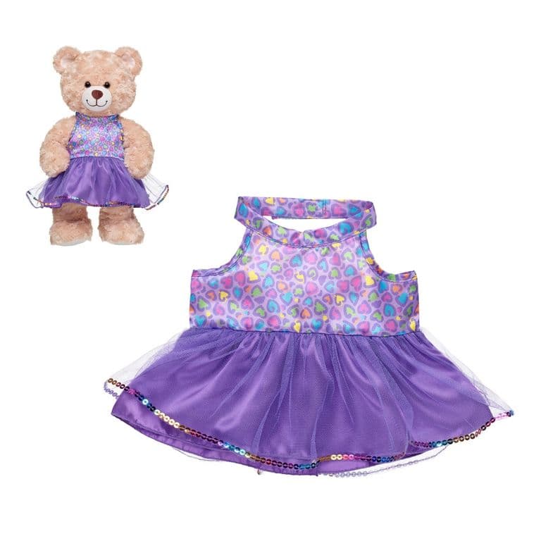 Vestido Leopardo Arcoiris Tul Build-A-Bear