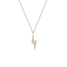 Collar Plata 925 Rayo Brillitos Dorado TALLA UNICA