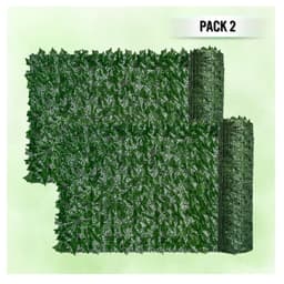 Pack 2 Mallas Cerca De Hojas Planta Enredadera Artificial Jardin 100x300 cm