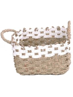 Canasto de Fibra Seagrass 26x26x15 cm. Natural