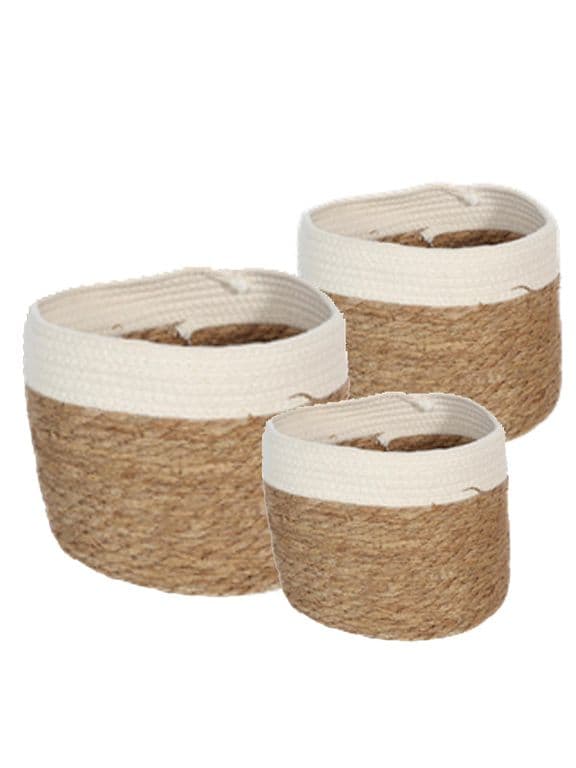 Canasto de Fibra Set de 3 unidades 21-24-29 cm