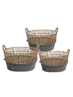 Canasto de Fibra Set de 3 unidades 30-35-45 cm