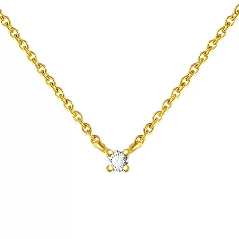 Collar Plata 925 Punto Luz 4p 2,5mm Dorado TALLA UNICA