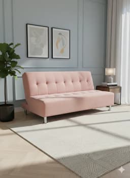 SOFA CAMA NEW PALO ROSA FELPA Rosado claro