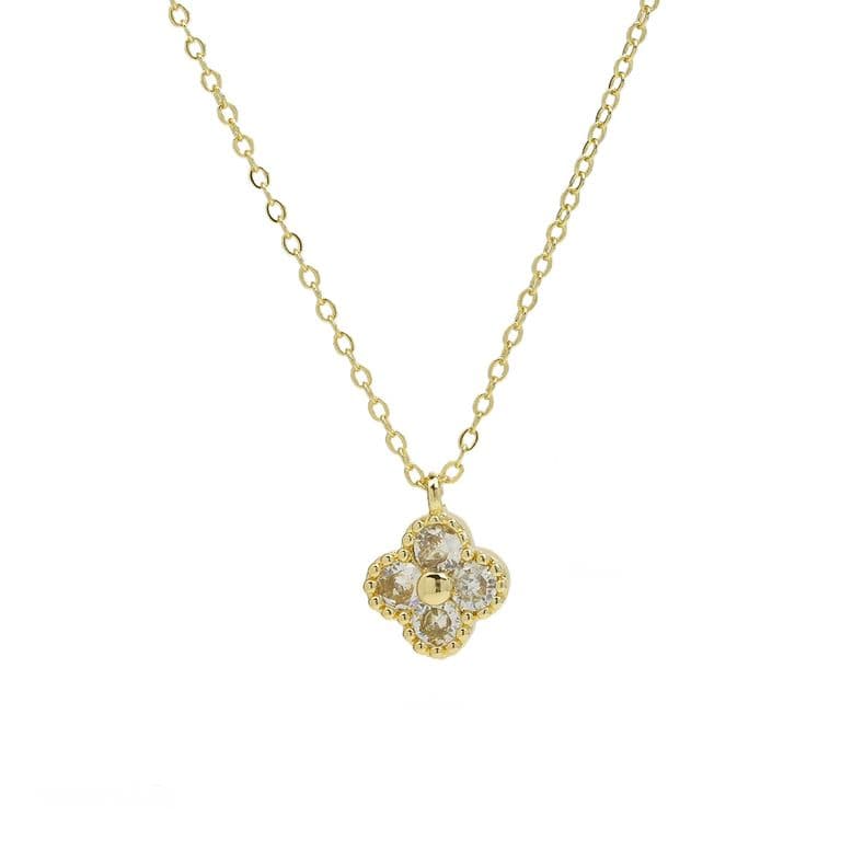 Collar Plata 925 Trebol Bord Bri Dorado TALLA UNICA