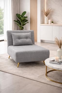 Sillon Sofa Cama Plegable Libano Gris Gris claro