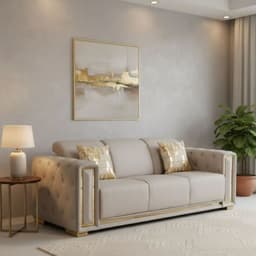 Sofa Elegante 3 Cuerpo Moderno Beige Palermo ...
