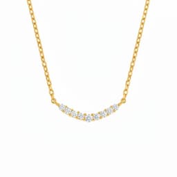 Collar Plata 925 Sonrisa Brillitos Dorado TALLA UNICA