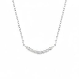 Collar Plata 925 Sonrisa Brillitos Plateado TALLA UNICA