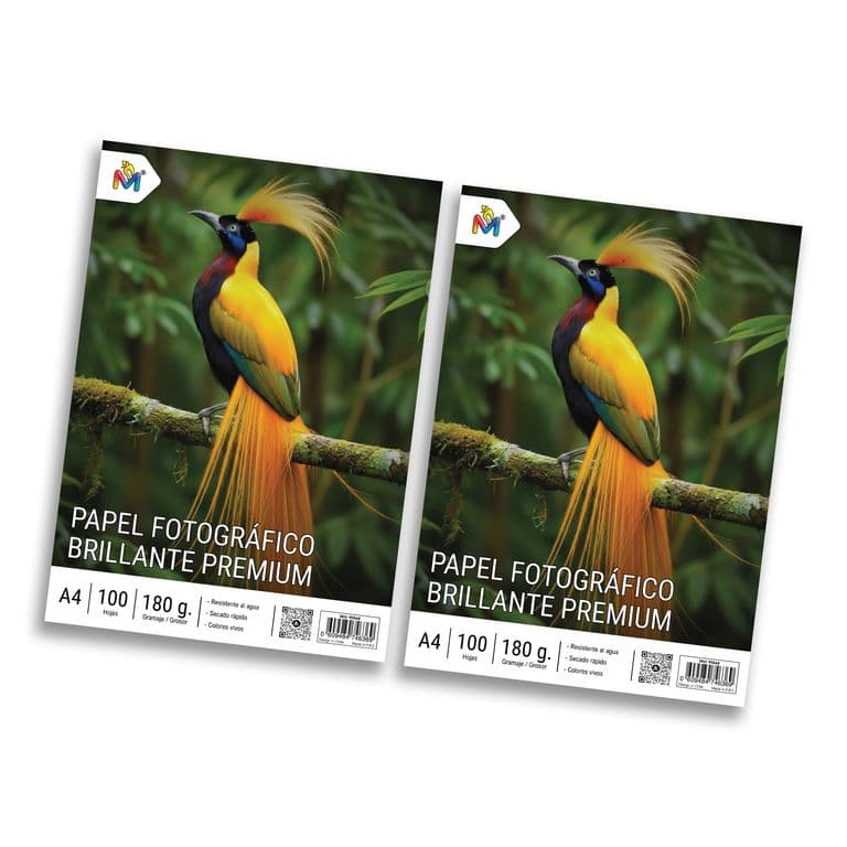 2 Unidades Papel Fotografico A4 180g Brillante Inkjet - 100 Hojas c/u Inkjet