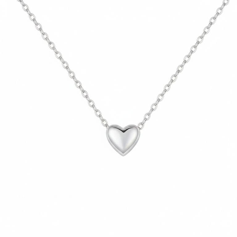 Collar Plata 925 Corazon Liso Cru Plateado TALLA UNICA