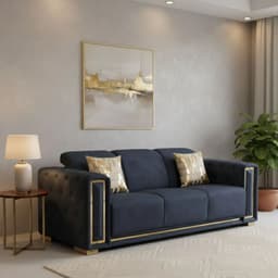 Sofa Elegante 3 Cuerpo Moderno Negro Palermo ...