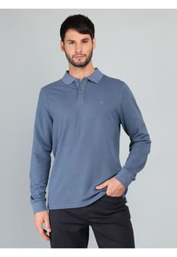 Polera Pique Stone Wash Regular Fit Azul Azul S