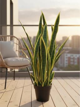 Planta Artificial Lengua De Suegra Sansevieria 60 Cm/18 Hjs Verde Claro