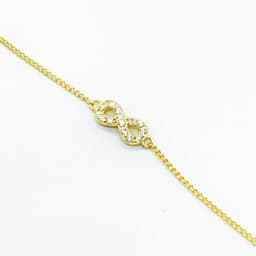 Pulsera Plata 925 Infinito Brillitos Dorado TALLA UNICA