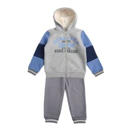 Conjunto Poleron y Pantalon Buzo Franela Bebe Nino Gris Claro 9 MESES