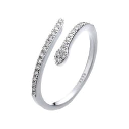 Anillo Plata 925 Serpiente Brillito Plateado TALLA UNICA